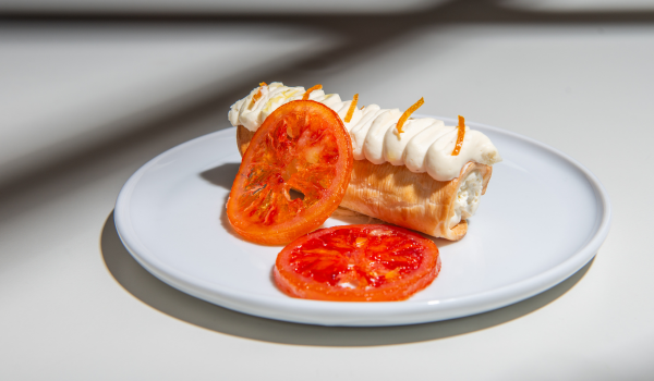 cannoli with chantilly cream tonka and orange aroma